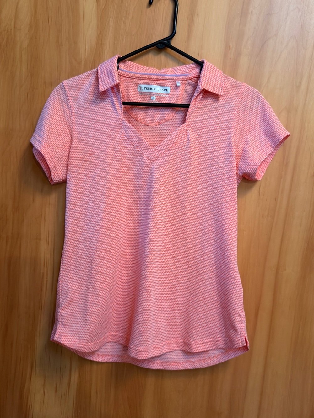 Pebble Beach Dry Luxe Performance Golf/Tennis coral Polo Shirt